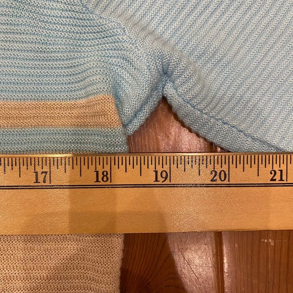 Cyrus light blue and tan striped open cardigan - Picture 15 of 15